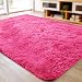 ACTCUT Ultra Soft 4.5 cm Thick Indoor Morden Shaggy Area Rugs Pads, Girls Room Children Room Bedroom Livingroom Sitting-Room Rugs Blanket Footcloth for Home Decorate. 2.5 Feet X 5 Feet (Hot Pink)