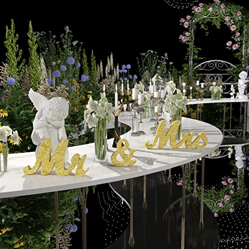 Large Gold Mr & Mrs Sign & Just Married Banner - Wedding Decoration