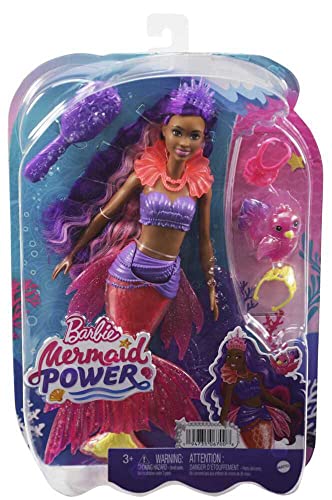 Muñeca Barbie Mermaid Power con accesorios y mascota miniatura 4