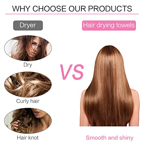 Madholly 3Pcs Microfiber Hair Towel Wrap- Super Absorbent Instant Hair Drying Towels- Soft Drying Hair Wrap Towels With Button Anti Frizz For Girls Women Kids Long Curly Thick Hair (Ginkgo Leaf) #TOP1