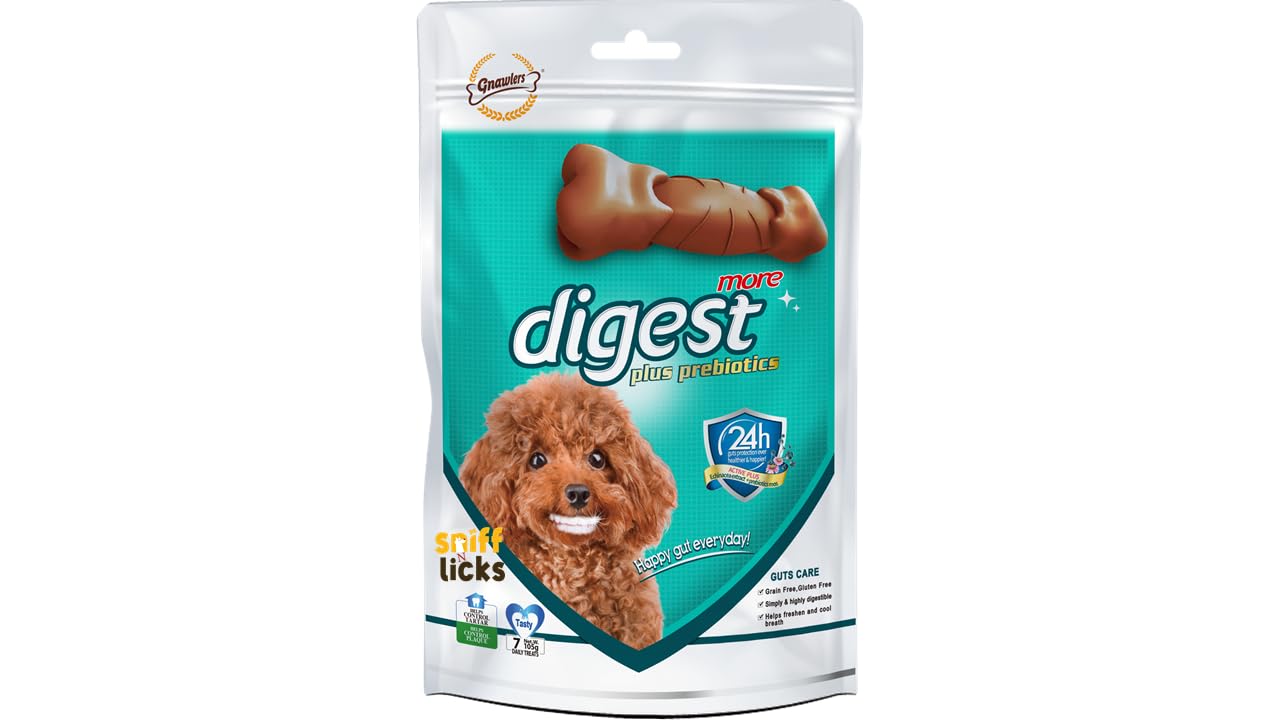 See full amazon price history chart for Gnawlers Digest More Plus Prebiotics Dental Chew Bone for Dogs - 105g Each - Pack of 6 by Sniff N Licks Gnawlers Digest More Plus Prebiotics Dental Chew Bone for Dogs - 105g Each - Pack of 6 by Sniff N Licks (B0CWLBYGQW) Amazon Price History, Amazon Price Tracker