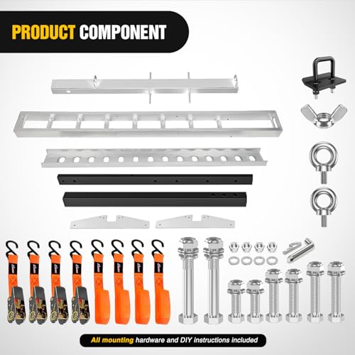 Image of Nilight Motorcycle Hitch Carrier 400LBS, Lightweight Robust Aluminum Dirt Bike Hitch Hauler with 55.11 inch Longer Ramp, Pin Lock, Tie-Down Strap and Tightener, 2 inch Receiver, 5 inch Wide Tire