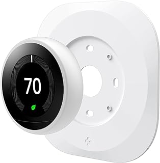 Spigen Wall Plate Designed for Google Nest Learning Thermostat (1st/2nd/3rd Generation) Wall Plate - Matte White