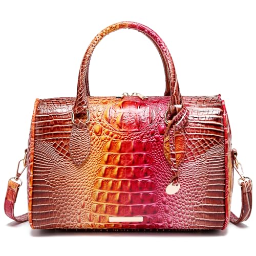 Image of Makcr Joacbv Top-Handle Crocodile Purses For Women Crossbody Leather Bags Trendy Large Capacity Tote with Shoulder Strap