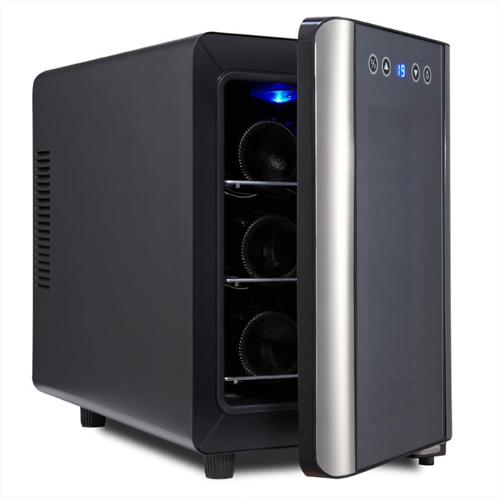Frigorifero Da Banco Per 6 Bottiglie, Cantinetta Per Vino Elettronica, Refrigeratore A Scomparti, Mini Cantinetta Per Vino Compatta Indipendente, Frigorifero Per Bevande/Tè