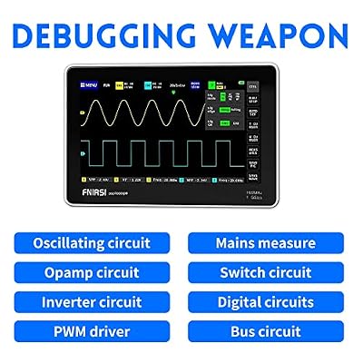 FNIRSI 1013D Plus Oscilloscope - Portable Handheld Tablet Oscilloscope with 100X High Voltage Probe, 2 Channels 100Mhz Bandwidth 1GSa/s Sampling Rate 7 TFT LCD Touch Screen