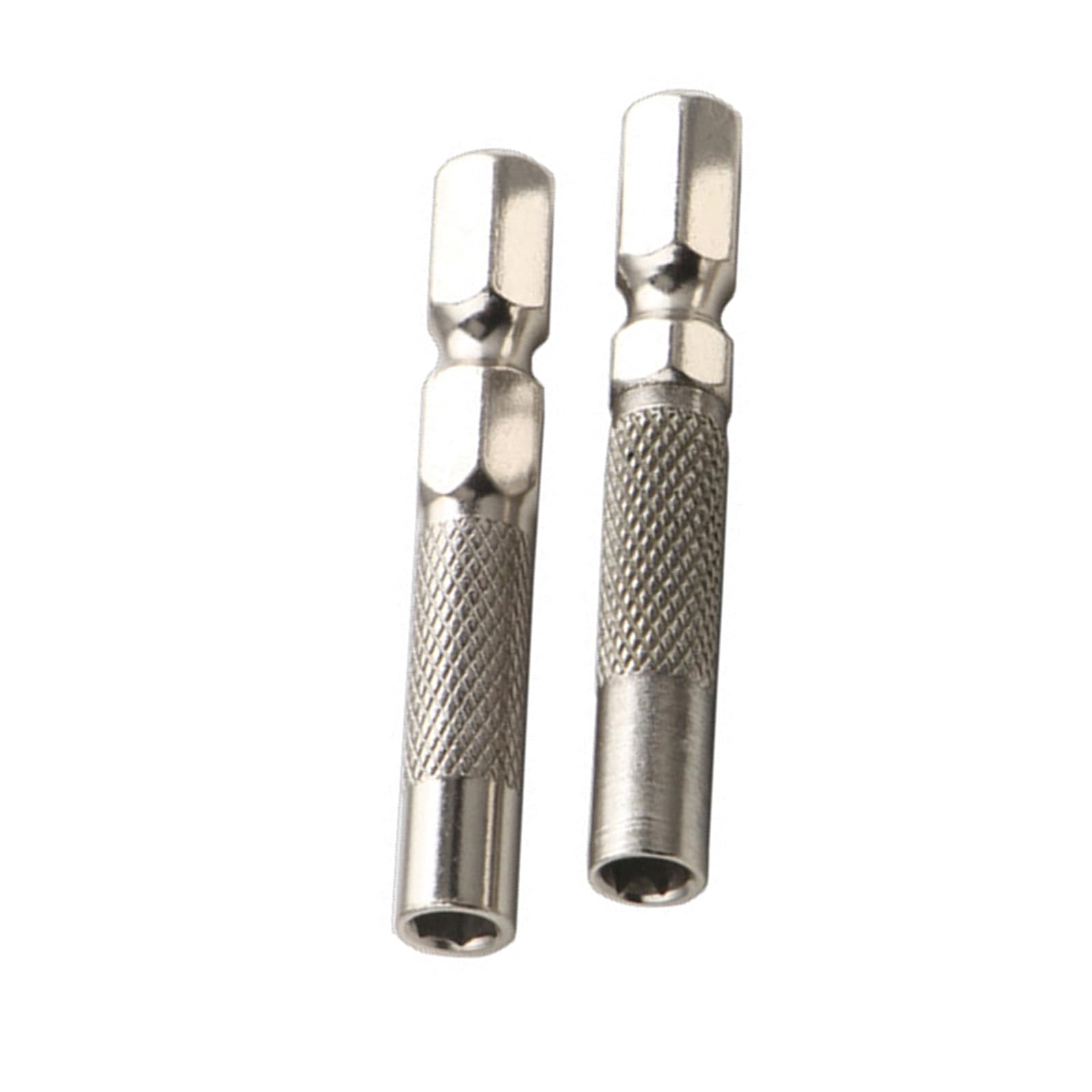 Newft Plating 50Mm 2Pcs Hexagonal Shank Adapter Converts 6.35Mm 1 / 4Inch To 4Mm Bit Socket Holder Screwdriver Inserts Bit Adapter Converters Mechanical