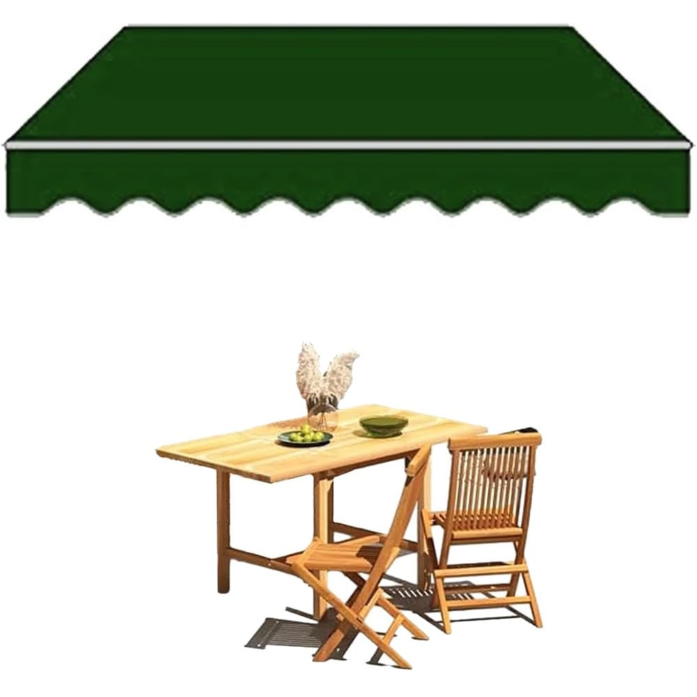 Tela de toldo 5x4m verde impermeable de repuesto para protección de balcones