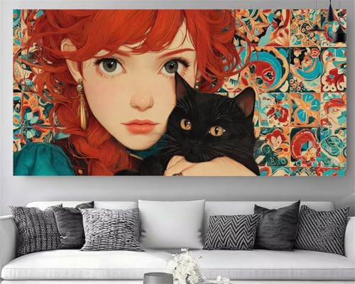 Broderie Gem Art Chat Cristal Strass Toile Canvas Haute Définition