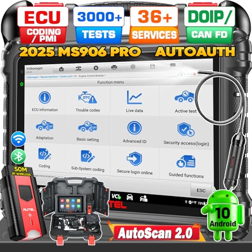 Autel Scanner MaxiSys MS906 PRO, 2025 MS906PRO Same as MS906MAX, Advanced ECU Coding 2.0 of MS908S MS906BT, DoIP CAN FD, 36+ Service, 3000+ Active Tests, Auto Scan 2.0, OE Diagnostic, 4G/128G, FCA