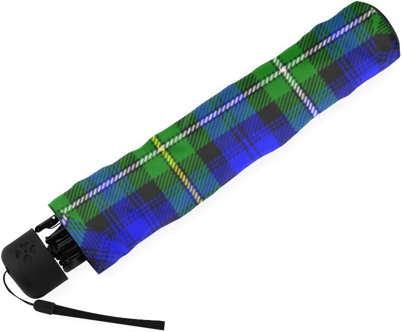 Scottish Tartan Plaid Pattern Folding Rain Umbrella/Parasol/Sun Umbrella