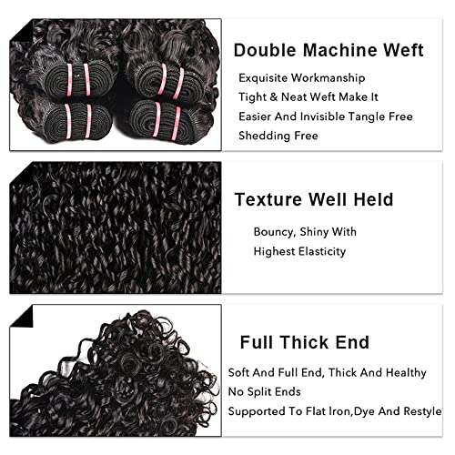 Human Hair Bundles Funmi Bundles Human Hair Virgin Human Hair Pixie Curly Bundle Curly Hair Bundles For Black Women Unprocessed 3 Bundles 24 24 24 Inch Virgin Hair Bundles Extension Natural Black #TOP4