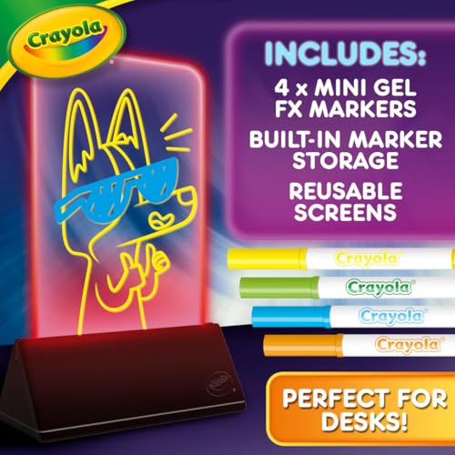 Image of Crayola Multi-Color Light Board, Light Up Drawing Toy, Desk Toy, Doodle Pad, Glow Art, Gifts, Toys Boys & Girls, Ages 6, 7, 8