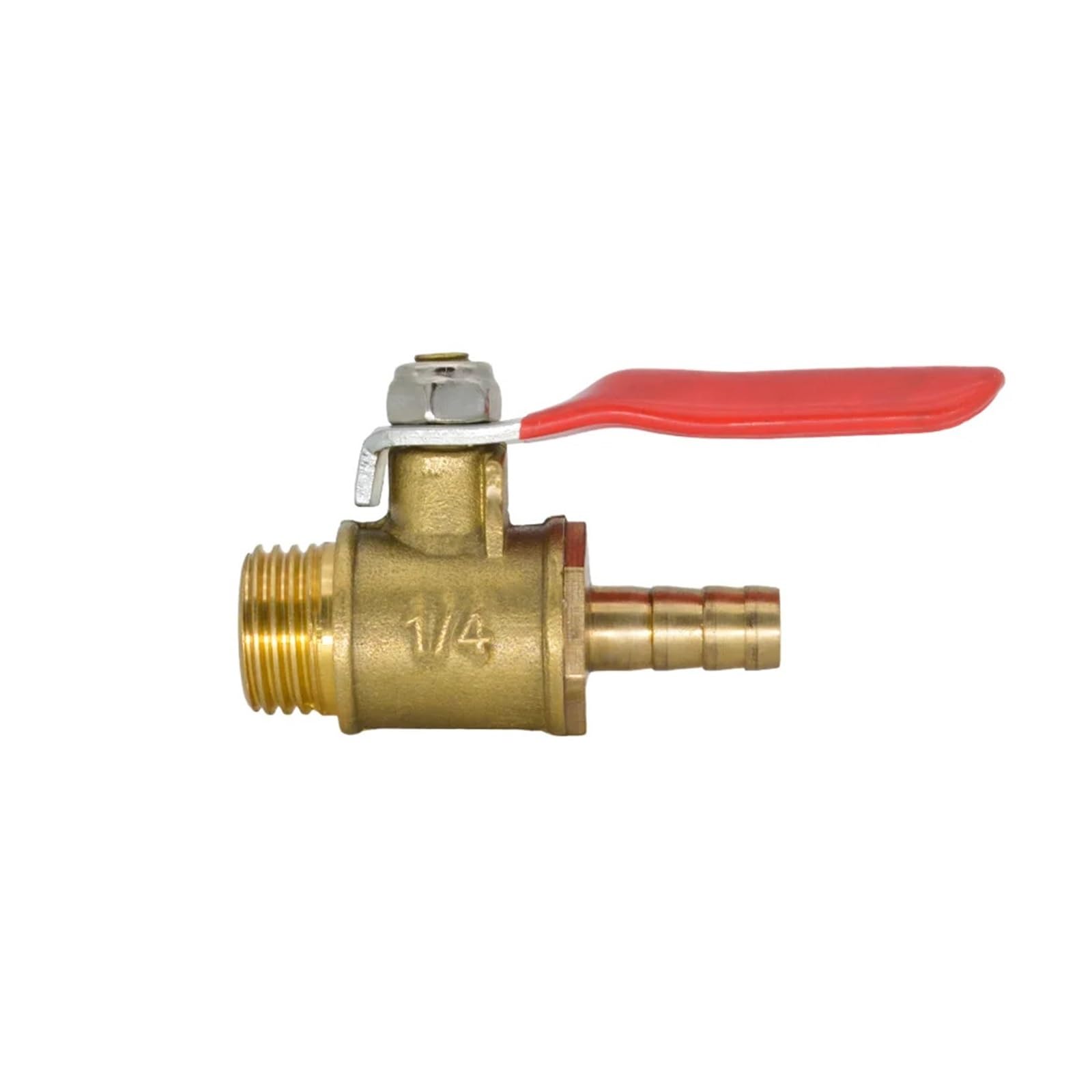 Yakufast Men's 1L4 - 6Mm Brass Ball Valve To 6Mm-12Mm Barb Hose Tail Water Oil Air Gas Fuel Pipe Fittings(1L4 - 6Mm)