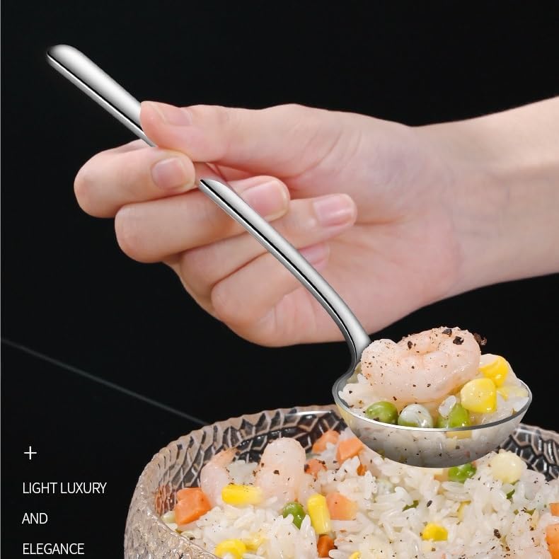 4/6/8/10/12 Pcs Dinner Spoons Set, Food-Grade Stainless Steel Large Tablespoons, Metal Cutlery Spoon, Soup Spoon, Spoons Silverware for Home, Kitchen or Restaurant, Mirror Polished, Dishwasher Safe 8