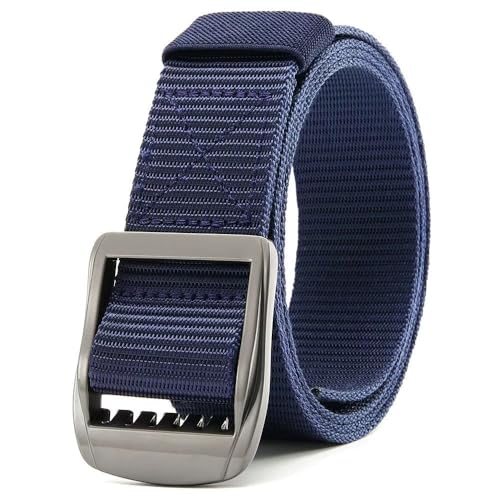 Tactical Nylon Web Belt with Metal Buckle, 3 Colors Available - Black, Brown, Navy