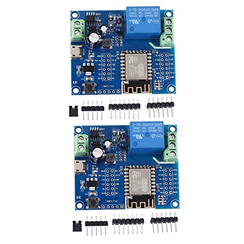 KEALLANS 2 x WIFI-Relais-Controller-, DC 5 V, 8 V-80 V, ESP8266, Funk-Controller- ESP-12F, für IOT Smart