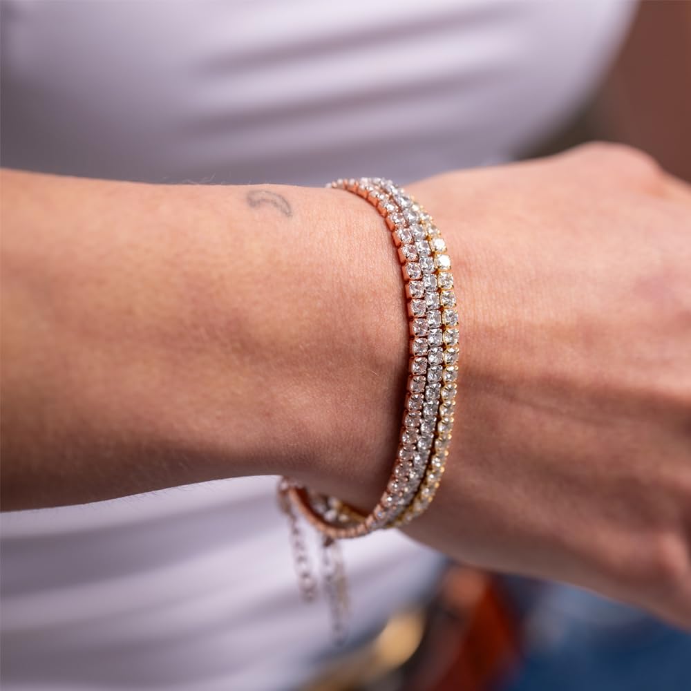 Pulsera de tenis de plata 925 con circonitas 5A, joya elegante ajustable para mujer – Idea de regalo refinada con embalaje de lujo – Calidad Made in Italy