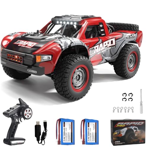 Image of RC Cars 1:14 RC Truck 30 MPH 4WD Remote Control Car All Terrain Trophy Car for Adults Boys Teens Fast 50 Mins Play Off-Road RC Buggy Big Short Course Monster Truck with 2 Batteries (RTR)