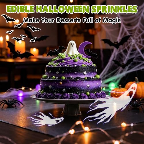 Image of Edible Halloween Sprinkles,130g,Green Pearls Sprinkle for Cake Decorating