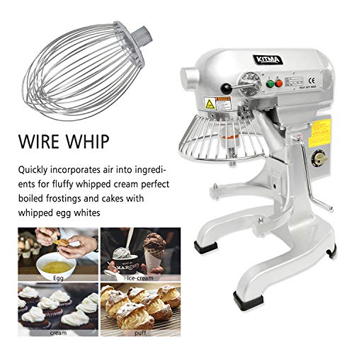 KITMA 20 Quart Heavy Duty Floor Mixer - 3 Speeds Commercial Food Mixer with Stainless Steel Bowl, Dough Hooks, Whisk, Beater