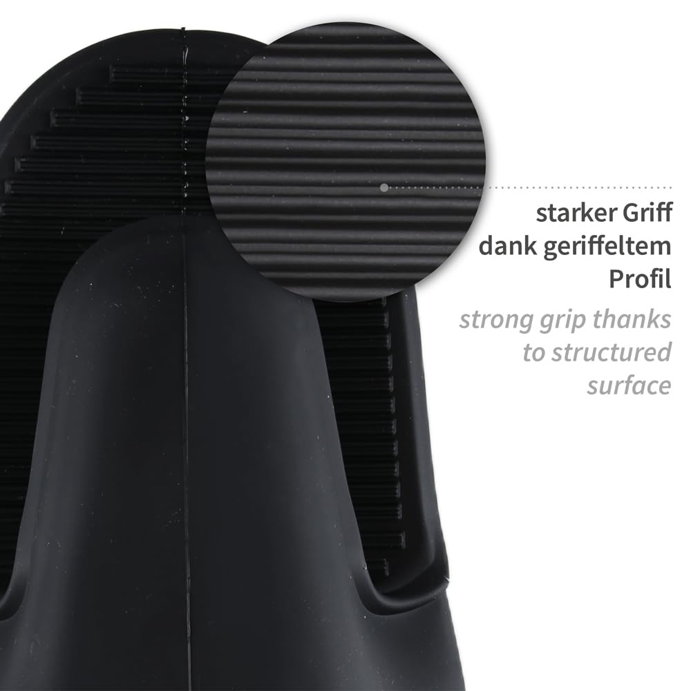 FRANZ MENSCH 6 Stück Hygostar Ofenhandschuhe Shark Black | Silikon, schwarz, L: 30cm, Einheitsgröße, Karton, Ofenhandschuhe, Gastronomiehandschuhe, Küchehandschuhe,Silikonhandschuhe, Backhandschuhe