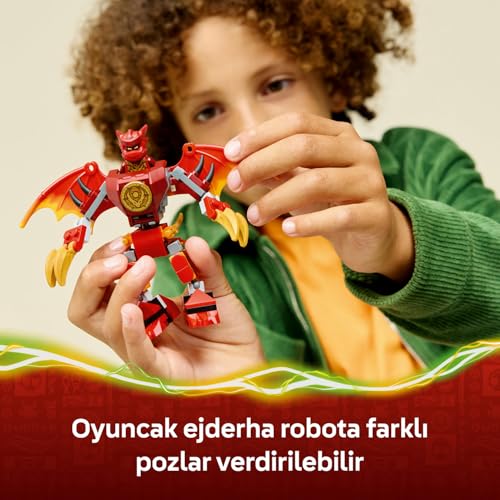 LEGO NINJAGO Kai’nin Ejderha Robotu Savaş Paketi 71851-6 Yaş ve Üzeri Çocuklar için 2 Kılıçlı Kai, Sora ve Pençeli Toprak Canavarı Minifigürleri İçeren Oyuncak Yapım Seti, Hediye Fikri (85 Parça)