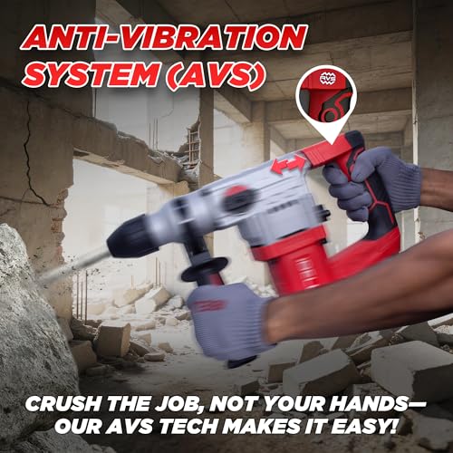 Image of IBELL IBL RH32-50 1500W Rotary Hammer Drill | 6J | SDS Plus 28mm Heavy Duty Concrete Drilling Machine | 950 RPM, 4500 BPM | 3 Mode Drill, Hammer & Chisel | Anti-Vibration | 4.9 kg - 6 Months Warranty