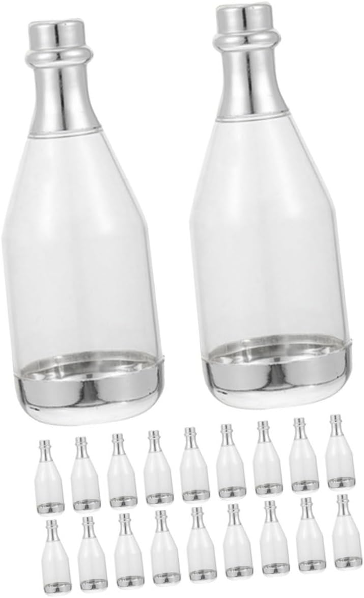 20pcs Silver Large Candy Bottle Packaging Boxes, Wedding Party Favor Containers, Bottle-shaped Candy Storage for Bridal Shower and Birthday Celebrations