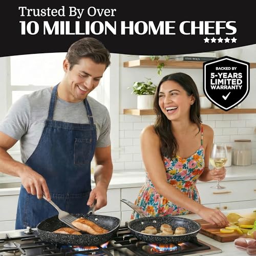 Granitestone Ceraluxe 20 Pc Ceramic Cookware Set Nonstick, Complete Pots and Pans Set Non Stick for Kitchen with Bakeware, Utensils & Steamer, Non Toxic Made Without PFOA PFOS, Oven & Dishwasher Safe - Thumbnail 3