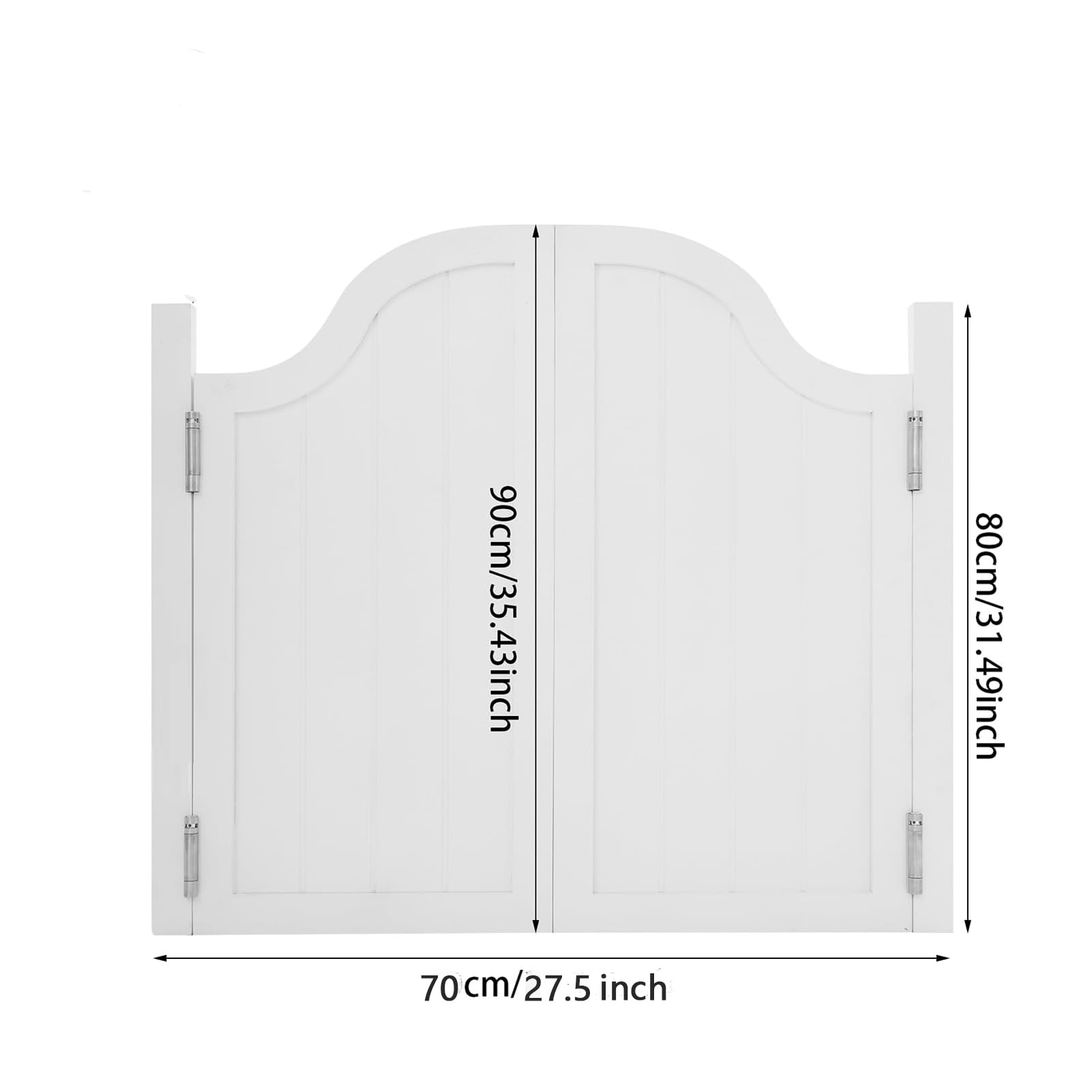 Porte Oscillanti Bar Saloon Door,Saloon Legno Interno, Ingresso Bancone Bar Porta A metà Strada, Ingresso E Uscita Chiudono Automaticamente La della,Bianca,90x90cm