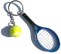Vista 1 de Mini raqueta de tenis de color con llavero de bola
