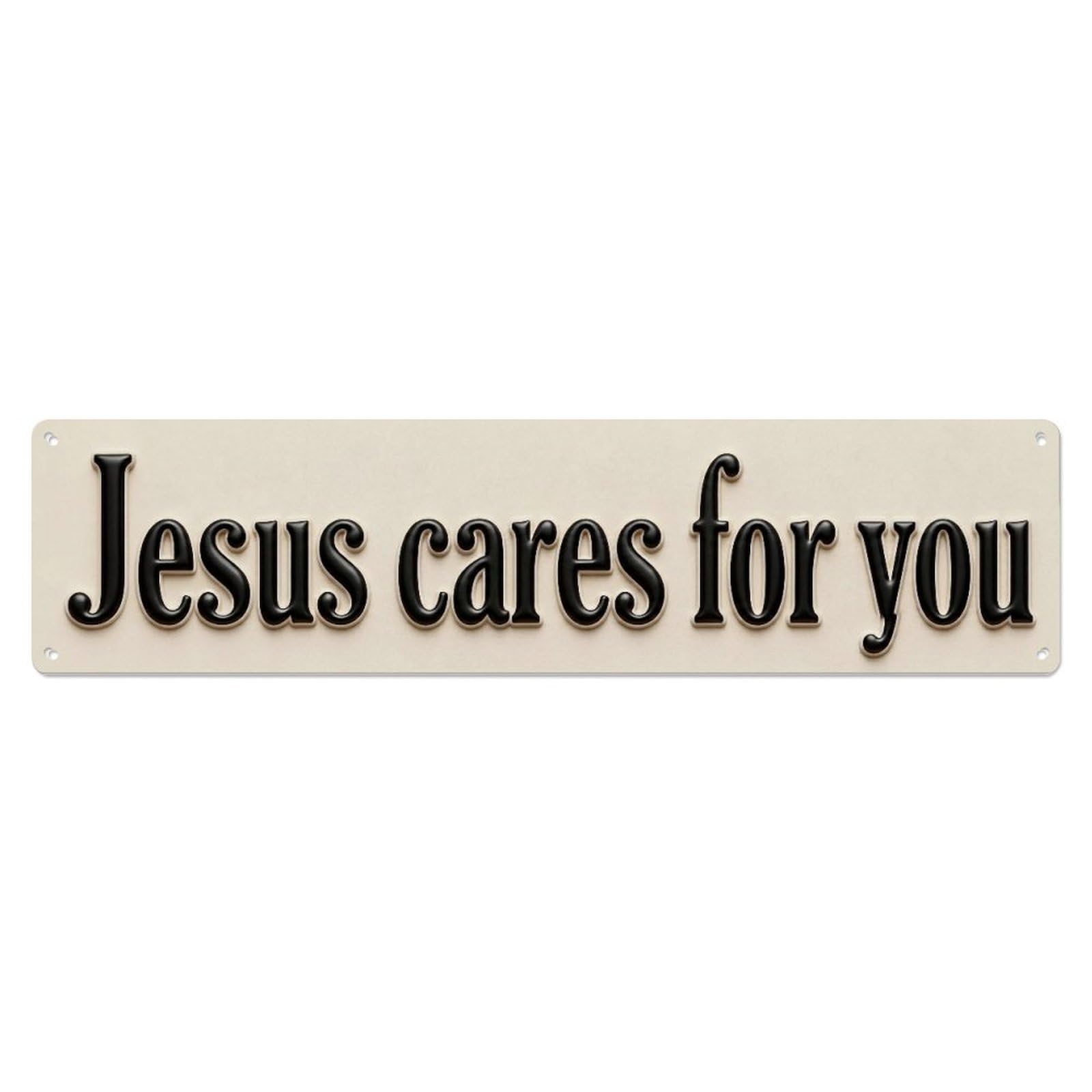 Jesus Cares You Christian Blessed Metal Tin Skinny Sign Plaque Wall Decor for Cafe, Club Bar, Office, Home Garden Metal Poster 4x16Inch