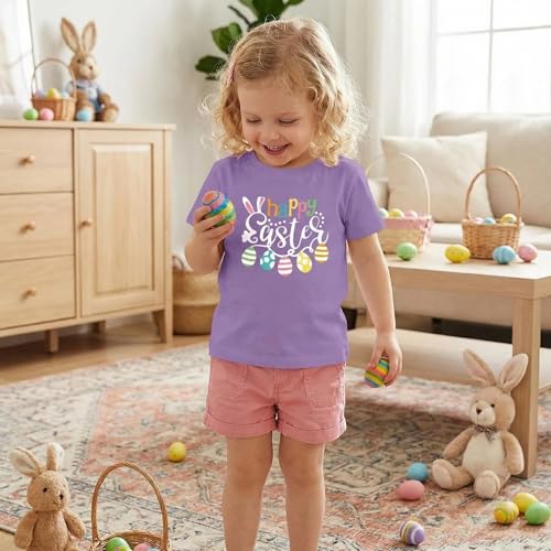 Image of Easter Shirts for Girls Kids Easter Gift Bunny T-Shirt Clothing 3-12 Years