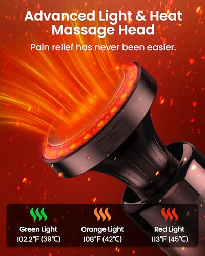 NAPRE Massage Gun with Heat,Massage Gun Deep Tissue with Extension Handle & 3 Adjustable Angles,Valentine's Day Gifts,Handheld Percussion Back Massager for Muscle/Neck/Body Pain Relief with Case,Blue - Image 4