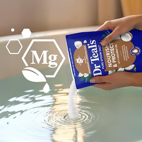 Dr Teal's Epsom Salt Magnesium Soak, Nourish & Protect with Coconut Oil, 3 lbs - image 5