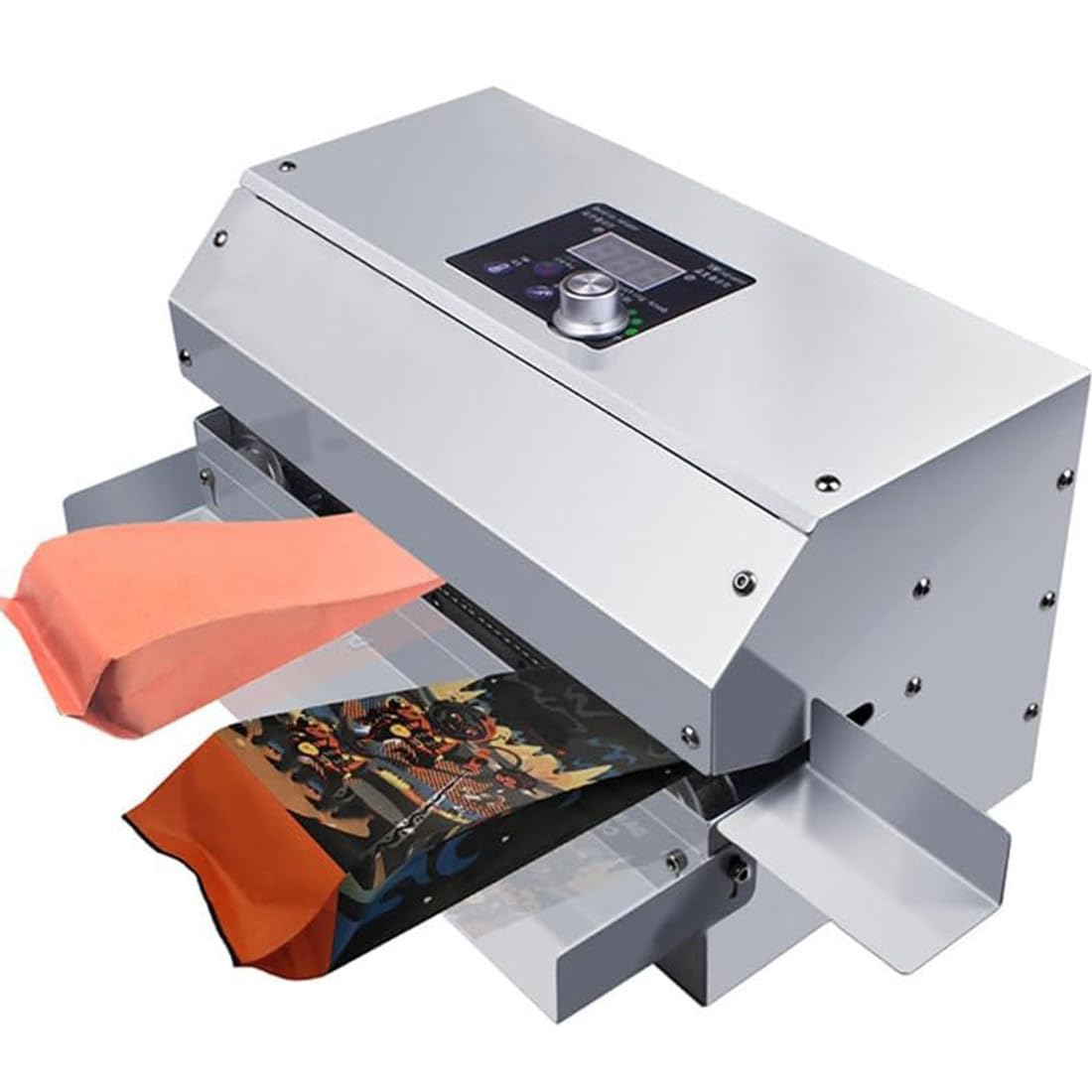 Aserzenith 1 Continuous Band Sealing Machine, Heat Sealer W/Temp & Speed Adjustment,Automatic Horizontal Plastic Bag Sealing Machine For Kraft Paper Bag