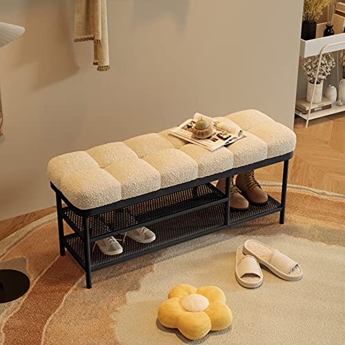 Banc de rangement à chaussures design moderne rembourré - 3