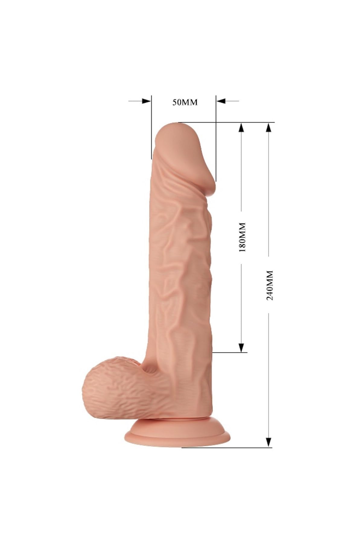 Ultra Yumuşak 24 Cm Realistik Vantuzlu Dildo Gerçekçi Penis