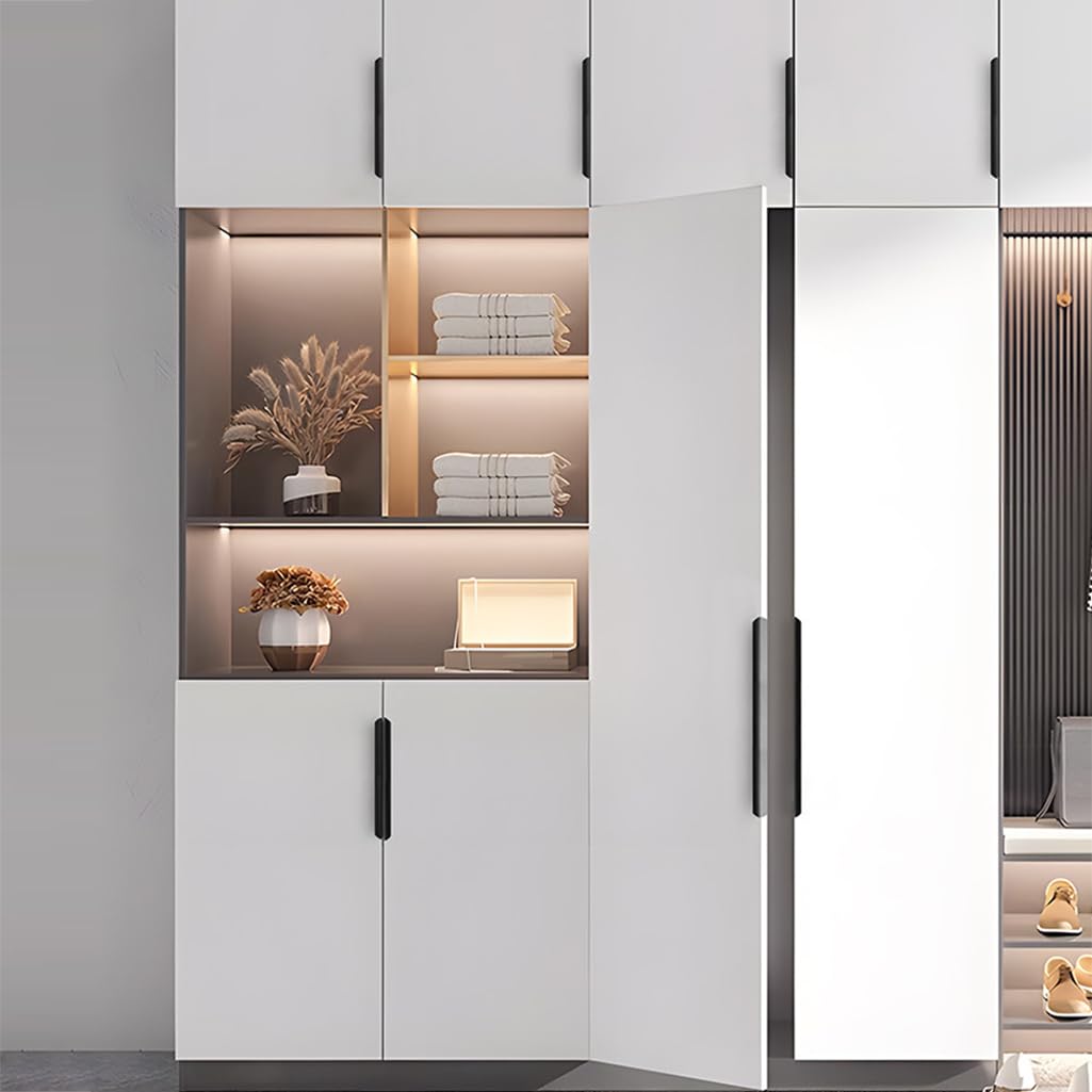 Maniglie per Cassetti nere Opache Maniglie per Armadietti in Lega di Alluminio Maniglie Nascoste per Guardaroba 2 Pezzi per Studio Bagno Cucina (Length 1500mm)