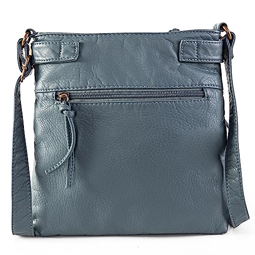 Montana West Crossbody Bag for Women Soft Washed Leather Multi Pocket Shoulder Purses - Image 7