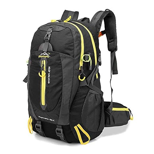 Lixada 40L Resistente al Agua Mochila, Portátil Mochila Trekking, Laptop Daypack, Durable Impermeable, para Escalada, Viajes, Actividades al Aire Libre (Negro)