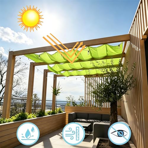 Voile d'ombrage rétractable imperméable coupe-vent terrasse 50x450 - 3
