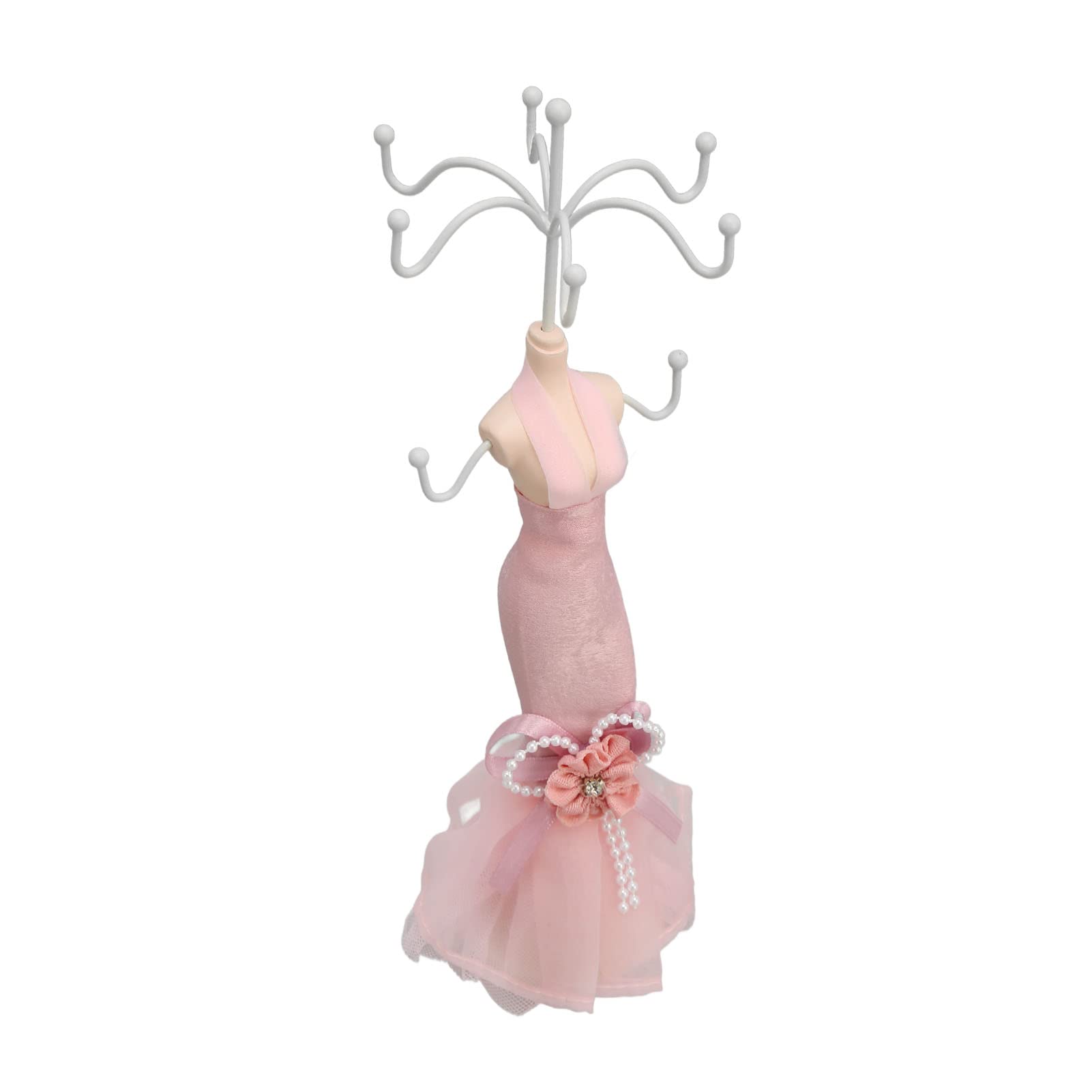 ZJchao Fashion Jewelry Display Stand, Princess Dress Mannequin Stand Hanging Tower Display Resin Ring Stand Model Dress Earring Necklace Ring Jewelry Holder