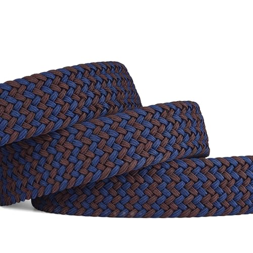 Image of 2pcs Men's Stretch Woven 1.3 inch Wide Elastic Braided Belts