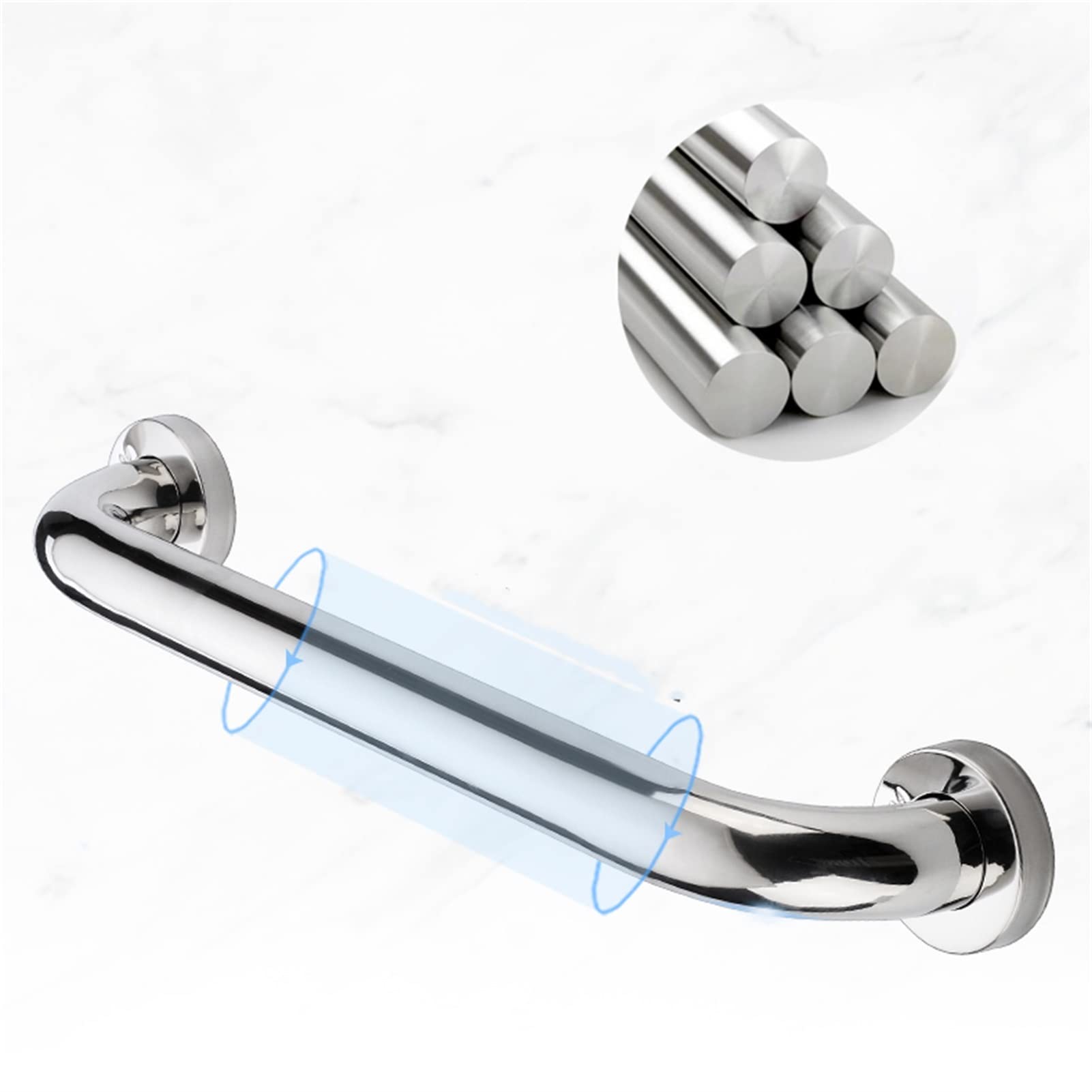 Barra De Agarre Del Baño, 304 Acero Inoxidable Asidero for Baño Asideros De Seguridad Asideros Barra De Agarre De Equilibrio En Cromo Tornillo Oculto Montado En La Pared for Baño Bañera Ducha Inodoro
