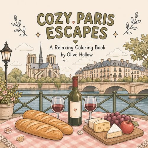 Cozy Paris Escapes: A Relaxing Coloring Book of Charming Streets, Cafés, Landmarks & Parisian Moments (Cozy Travel Escapes) image 2