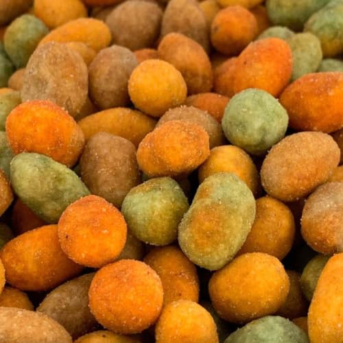 NULTHY 1kg - Mix de Cacahuetes 4 Sabores, Barbacoa Pimentón Queso Wasabi, Snack Surtido Crujiente