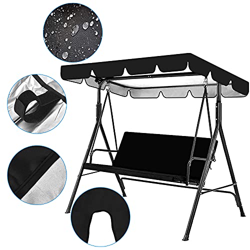 Hollywoodschaukel Ersatzdach, Universal Sonnendach Schwing Dachabdeckung, Schaukel BaldachPlane Ersatzbezug, Gartenschaukel Baldachin Top Cover, Schaukelstuhl Markise, 249*185*18cm - Image 3