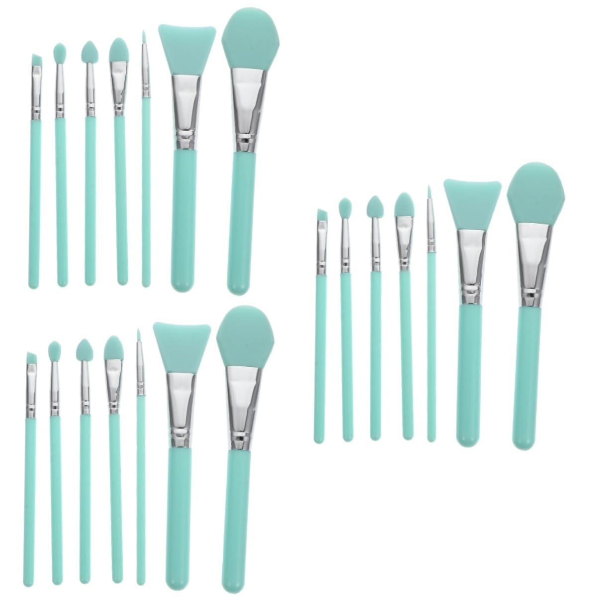 Beavorty Set Di 3 Pennelli Cosmetici Da Donna 2 in 1 in Silicone Per Maschera Viso Trucco Non Pulisci 7 Pezzi*3